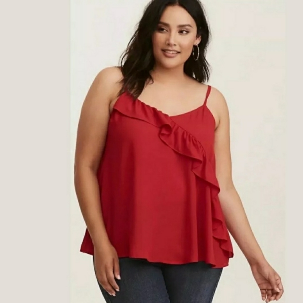 Torrid Red Ruffle Tank